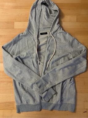 AllSaints Light Grey Hoodie with Drawcords